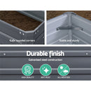 Green Fingers 2x Garden Bed 100x100x77cm Planter Box Raised Container Galvanised-6