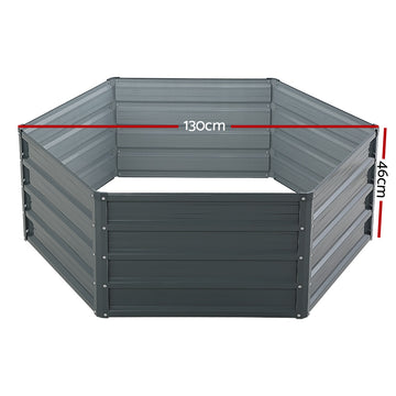 Green Fingers 2x Garden Bed 130x130x46cm Planter Box Raised Container Galvanised - 0