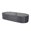 Green Fingers Garden Bed 160X80X42cm Oval Planter Box Raised Container Galvanised-7