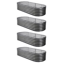 Green Fingers 4 Pcs Raised Garden Bed Kit Oval Galvanized Steel Planter Boxes 160x80x42cm, Heavy Duty Metal Elevated Garden Bed for Vegetables Flowers Herbs, with Safety Edging, Gloves & Pegs Included-6