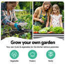 Green Fingers 3 Pcs Raised Garden Bed Kit Oval Galvanized Steel Planter Boxes 320x80x56cm, Heavy Duty Metal Elevated Garden Bed for Vegetables Flowers Herbs, with Safety Edging, Gloves & Pegs Included-5