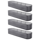 Green Fingers 4 Pcs Raised Garden Bed Kit Oval Galvanized Steel Planter Boxes 320x80x56cm, Heavy Duty Metal Elevated Garden Bed for Vegetables Flowers Herbs, with Safety Edging, Gloves & Pegs Included-6