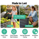 Green Fingers 4 Pcs Raised Garden Bed Kit Oval Galvanized Steel Planter Boxes 320x80x56cm, Heavy Duty Metal Elevated Garden Bed for Vegetables Flowers Herbs, with Safety Edging, Gloves & Pegs Included-2