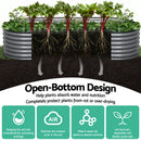 Green Fingers 4 Pcs Raised Garden Bed Kit Oval Galvanized Steel Planter Boxes 320x80x56cm, Heavy Duty Metal Elevated Garden Bed for Vegetables Flowers Herbs, with Safety Edging, Gloves & Pegs Included-3
