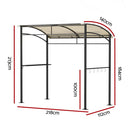 Instahut Gazebo Outdoor BBQ Grill Patio Garden Marquee Shade Shelter Shelf Hooks Beige-2