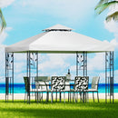 Instahut Gazebo 3x3m Marquee Outdoor Wedding Party Event Tent Home Iron Art Shade White-7