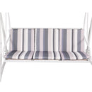 Gardeon Outdoor Swing Chair Garden Bench Furniture Canopy 3 Seater White Grey-4