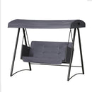 Gardeon Outdoor Swing Chair Garden Bench Furniture Canopy 3 Seater Rattan Grey-1