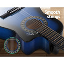 Alpha 34 Inch Classical Guitar Wooden Body Nylon String Beginner Kids Gift Blue-4