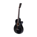 Alpha 38 Inch Acoustic Guitar Wooden Body Steel String Full Size Cutaway Black-4