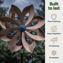 Gardeon Garden Windmill Double Layer Metal Wind Spinner 190cm Bronze-6
