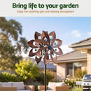 Gardeon Garden Windmill Double Layer Metal Wind Spinner 190cm Bronze-8