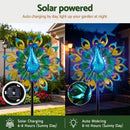 Gardeon Garden Windmill Solar Light Colorful Peacock Metal Spinner 190cm-5