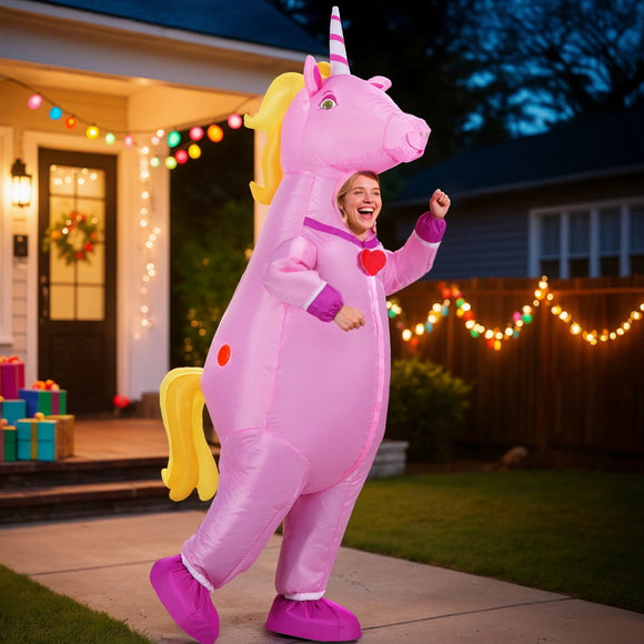 Inflatable Unicorn Costume Adult Suit Blow Up Party Fancy Dress Halloween Cosplay