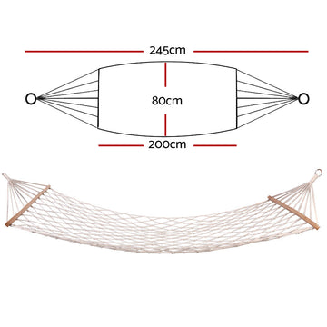 Gardeon Hammock Bed Outdoor Chair Camping Hammocks Hanging Mesh - 0