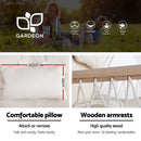 Gardeon Hammock Chair with Steel Stand Armrest Outdoor Hanging Cream-4