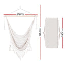 Gardeon Hammock Chair Swing Camping Mesh Cream-2