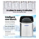 Devanti 2.4L Stainless Steel Portable Ice Cube Maker-3