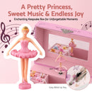 Keezi Kids Jewellery Box Organiser for Girls Kids Music Box Princess Pink-6