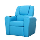 Keezi Kids Recliner Chair PU Leather Sofa Lounge Couch Children Armchair Blue-1