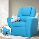 Keezi Kids Recliner Chair PU Leather Sofa Lounge Couch Children Armchair Blue-8