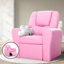 Keezi Kids Recliner Chair PU Leather Sofa Lounge Couch Children Armchair Pink-7