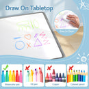 Keezi Kids Table and 4 Chairs Set Height Adjustable Toddler Desk and Chair Set for Ages 3-8, Children Activity Table with Graffiti Desktop for Learning Drawing Playing, Grey-5