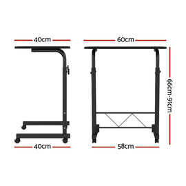 Artiss Laptop Desk Table Adjustable 60CM Black - 0