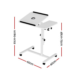 Artiss Laptop Desk Table Fan Cooling White 60CM - 0