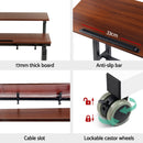 Artiss Laptop Desk Table Adjustable Dark Wood 80CM-6