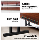 Artiss Laptop Desk Table Adjustable Dark Wood 80CM-7