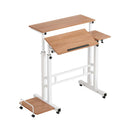 Artiss Laptop Desk Table Adjustable Light Wood 80CM-1