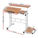 Artiss Laptop Desk Table Adjustable Light Wood 80CM-2