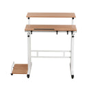 Artiss Laptop Desk Table Adjustable Light Wood 80CM-3