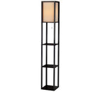 Artiss Floor Lamp 3 Tier Shelf Shelf Storage LED Light Stand Home Room Vintage Black-2