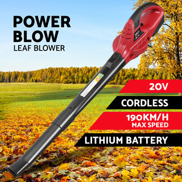 Giantz 20V Cordless Leaf Blower Garden Lithium Electric Battery Nozzles 2-Speed - 0