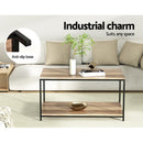 Artiss Coffee Table Rectangular 93CM Walnut Olin-4