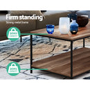 Artiss Coffee Table Rectangular 93CM Walnut Olin-7