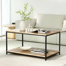 Artiss Coffee Table Rectangular 93CM Walnut Olin-8