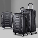 Wanderlite 3pc Luggage Trolley Travel Suitcase Set TSA Hard Case Lightweight Black-8