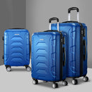 Wanderlite 3pc Luggage Trolley Travel Suitcase Set TSA Hard Shell Case Strap Blue-7