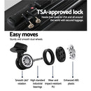 Wanderlite 28" 75cm Luggage Trolley Travel Set Suitcase Carry On Hard Case TSA Lock Lightweight Black-5