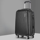 Wanderlite 28" 75cm Luggage Trolley Travel Set Suitcase Carry On Hard Case TSA Lock Lightweight Black-1