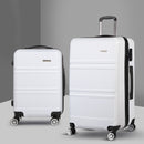 Wanderlite 2pc Luggage Trolley Set Suitcase Travel TSA Carry On Hard Case Lightweight White-8