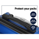 Wanderlite 3pc Luggage Trolley Set Suitcase Travel TSA Carry On Hard Case Lightweight Blue-6