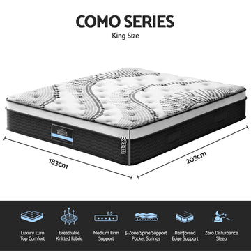 Giselle Bedding 32cm Mattress Euro Top King - 0