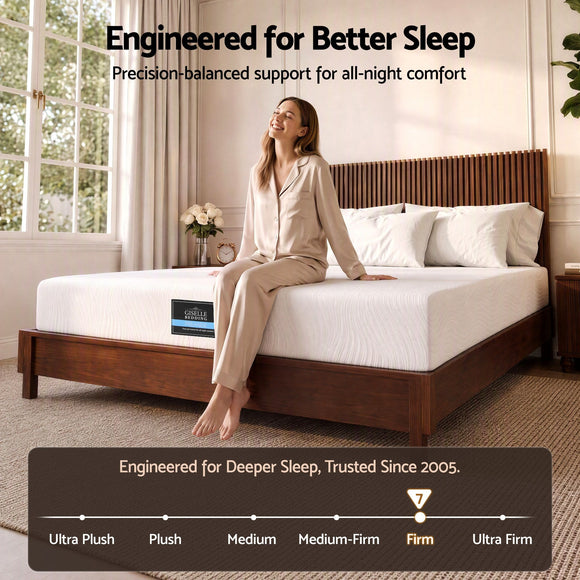 Giselle 25cm King Hybrid Mattress Soft Knitted Fabric Edge Support Gel Foam