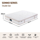 Giselle 30cm Double Spring Mattress Tencel Cover 5-Zone Firm Back Support-2