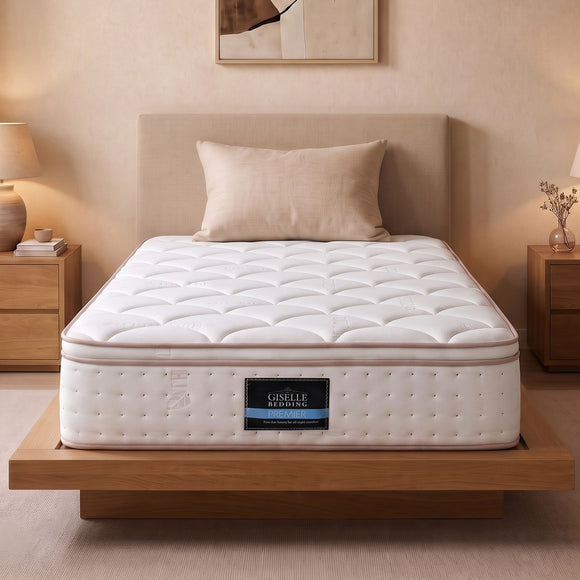 Giselle 30cm Single Spring Mattress Tencel Cover 5-Zone Firm Back Support