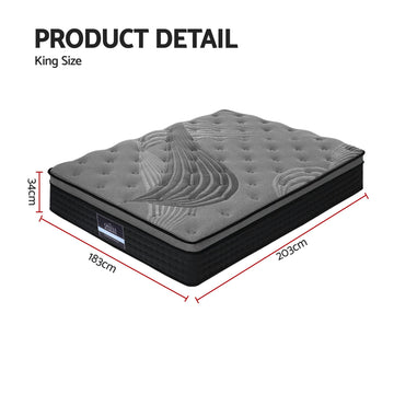 Giselle Bedding 34cm Mattress Bamboo Cover King - 0